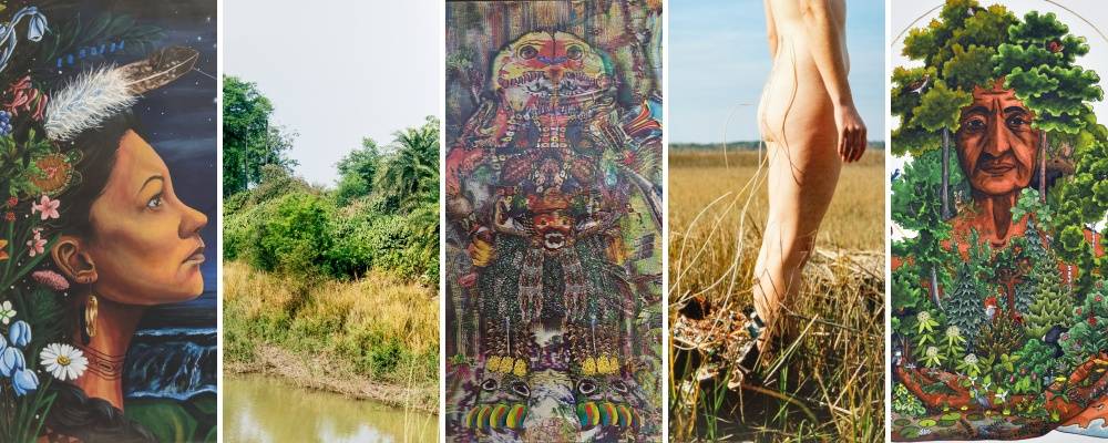 Multiple images relating to the story of Mother Earth